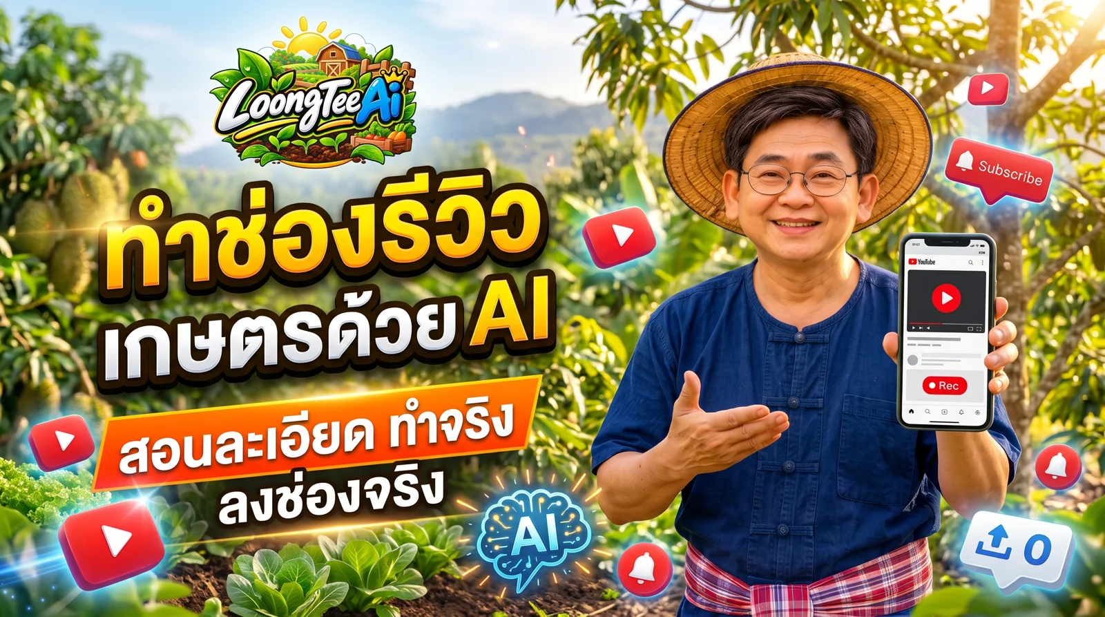 คอร์สสอนทำช่อง YouTube เกษตรรีวิว