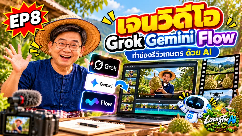 EP8 เจนวิดีโอ Grok Gemini Flow