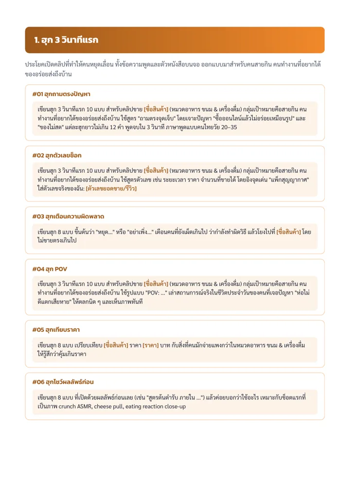ตัวอย่าง Prompt หมวดแรก