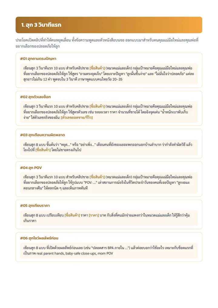ตัวอย่าง Prompt หมวดแรก