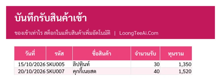 Stock in log